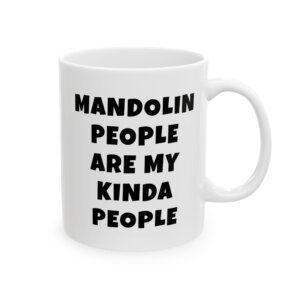 MANDOLIN PEOPLE ARE MY KINDA PEOPLE mug — minimalist black text coffee cup gift for musicians
