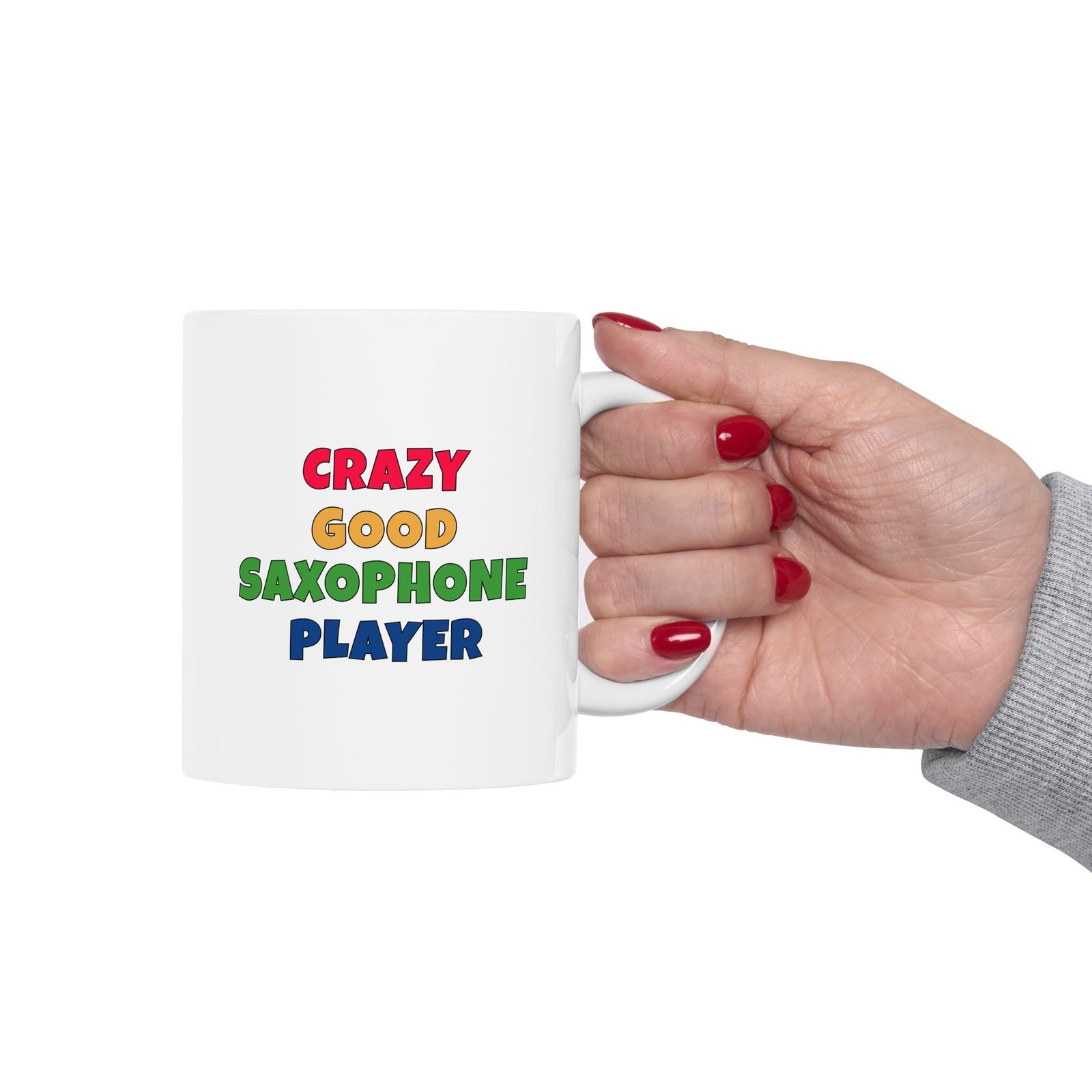 CRAZY GOOD SAXOPHONE PLAYER Mug | Funny Saxophone Gift | Coffee Cup for Music Lovers – Color Text - Image 3
