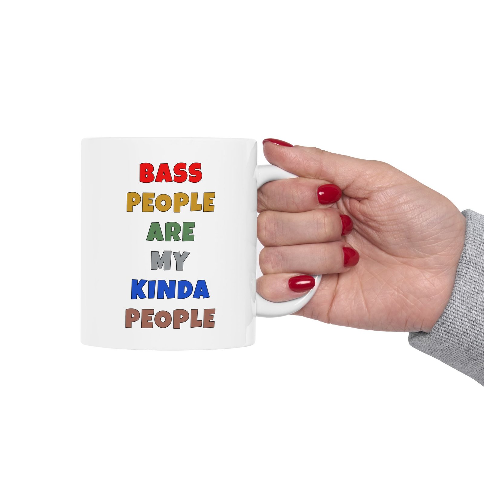 BASS PEOPLE ARE MY KINDA PEOPLE Mug | Funny Bass Gift | Coffee Cup for Music Lovers – Color Text - Image 3