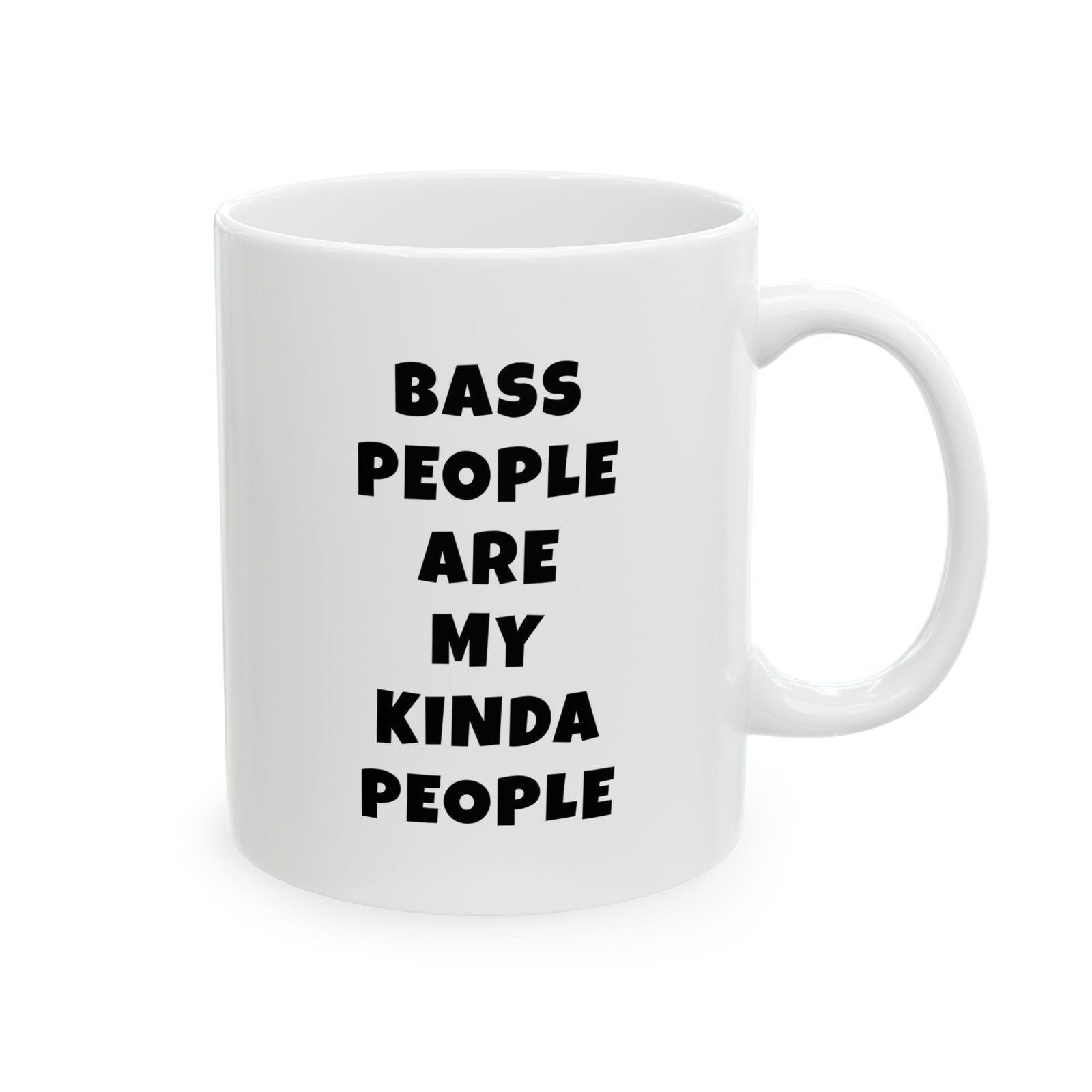 Bass people are my kinda people mug | funny bass gift | coffee cup for music lovers - black text - Image 2